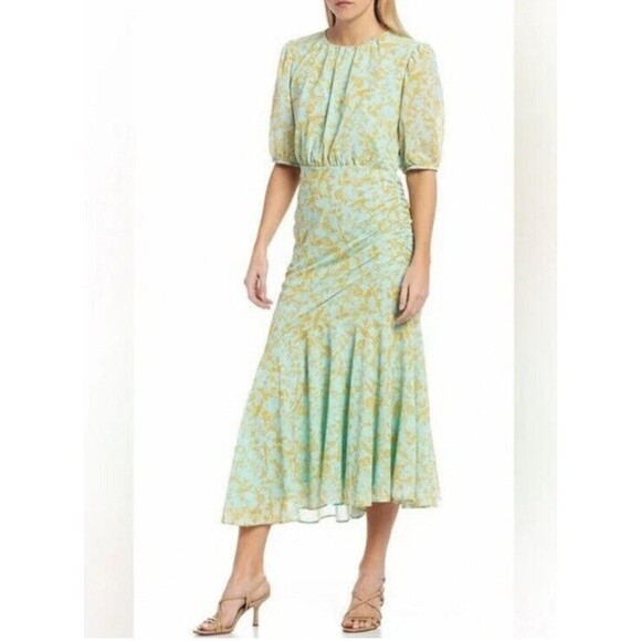 Sachin + Babi Alexandra Georgette Floral Asymmetrical Midi Dress, Size 6 - Picture 1 of 6